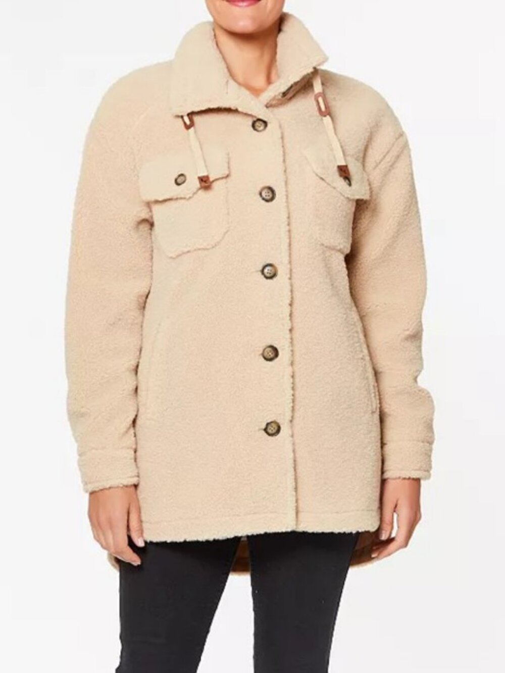 Koolaburra by UGG relaxed sherpa shacket cream women's size S